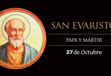 Evaristo, Santo, quinto Papa de la Iglesia y Mártir y Mártir. El Santo del día y su historia. Domingo, 27 de octubre de 2019