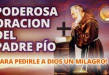 ORACIÓN AL PADRE PÍO POR LOS ENFERMOS Santo padre Pío, ya que durante tu vida terrena mostraste un gran amor por los enfermos y afligidos, escucha nuestros ruegos e intercede ante el Padre misericordioso por los que sufren. Asiste desde el cielo a todos los enfermos del mundo; sostiene a quienes han perdido toda esperanza de curación; consuela a quienes gritan o lloran por sus tremendos dolores; protege a quienes no pueden atenderse o medicarse por falta de recursos materiales o ignorancia. Alienta a quienes no pueden reposar porque deben trabajar; vigila a quienes buscan en la cama una posición menos dolorosa; acompaña a quienes pasan las noches insomnes; visita a quienes ven que la enfermedad frustra sus proyectos. Alumbra a quienes pasan una “noche oscura” y desesperan; toca los miembros y músculos que han perdido movilidad; ilumina a quienes ven tambalear su fe y se sienten atacados por dudas que los atormentan. Apacigua a quienes se impacientan viendo que no mejoran; calma a quienes se estremecen por dolores y calambres; concede paciencia, humildad y constancia a quienes se rehabilitan; devuelve la paz y la alegría a quienes se llenaron de angustia; disminuye los padecimientos de los más débiles y ancianos. Vela junto al lecho de los que perdieron el conocimiento; guía a los moribundos al gozo eterno; conduce a los que más lo necesitan al encuentro con Dios; y bendice abundantemente a quienes los asisten en su dolor, los consuelan en su angustia y los protegen con caridad. Amén.