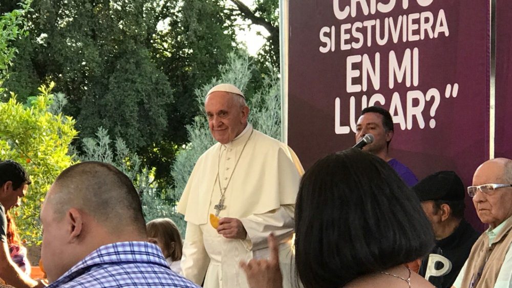 El Papa Francisco visita el Santuario San Alberto Hurtado